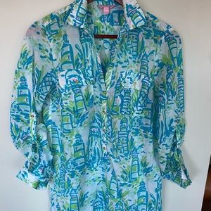 Lilly Pulitzer Captiva Tunic Cover-Up Sz Small
